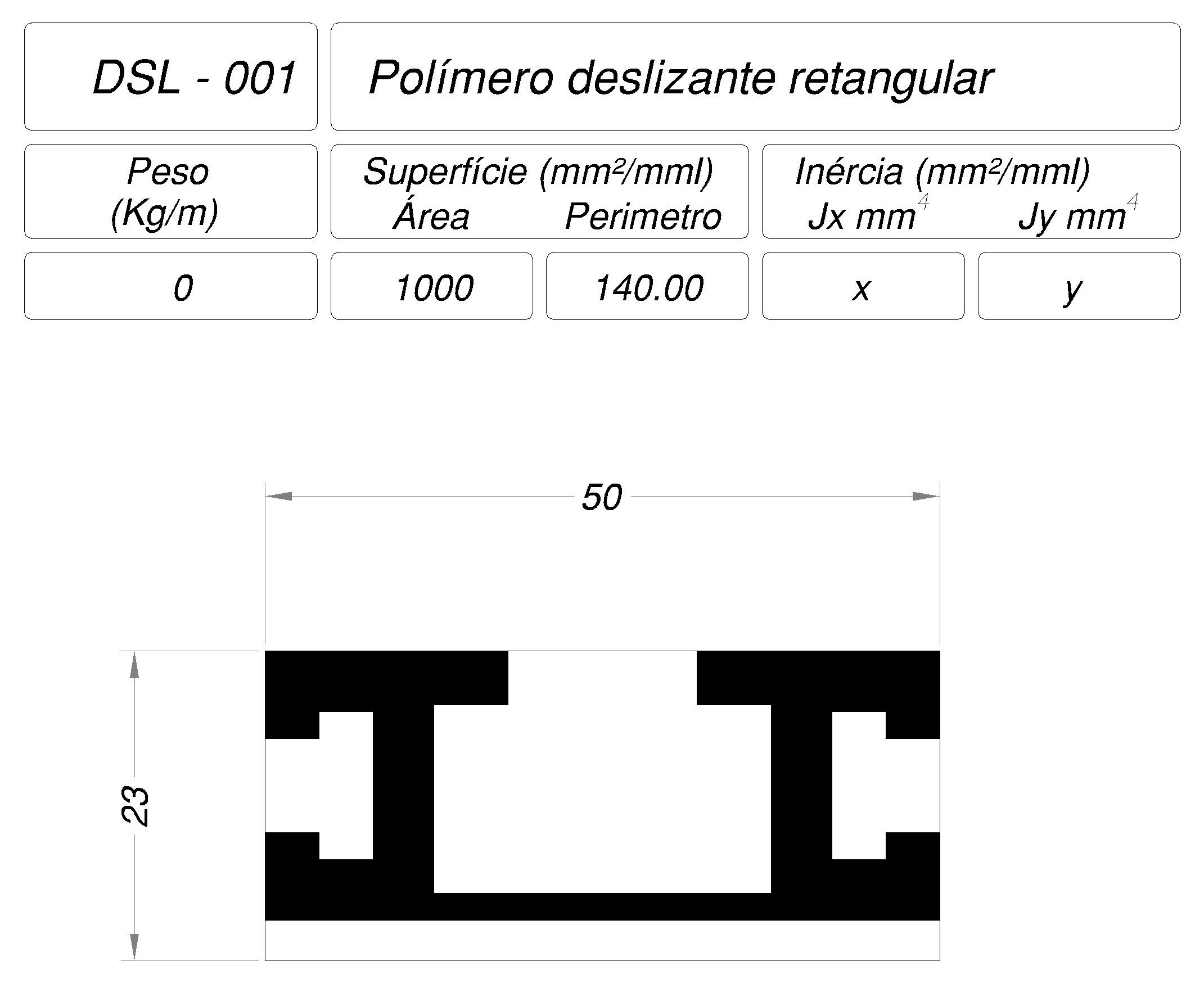 Desenho técnico cotado — DSL-001