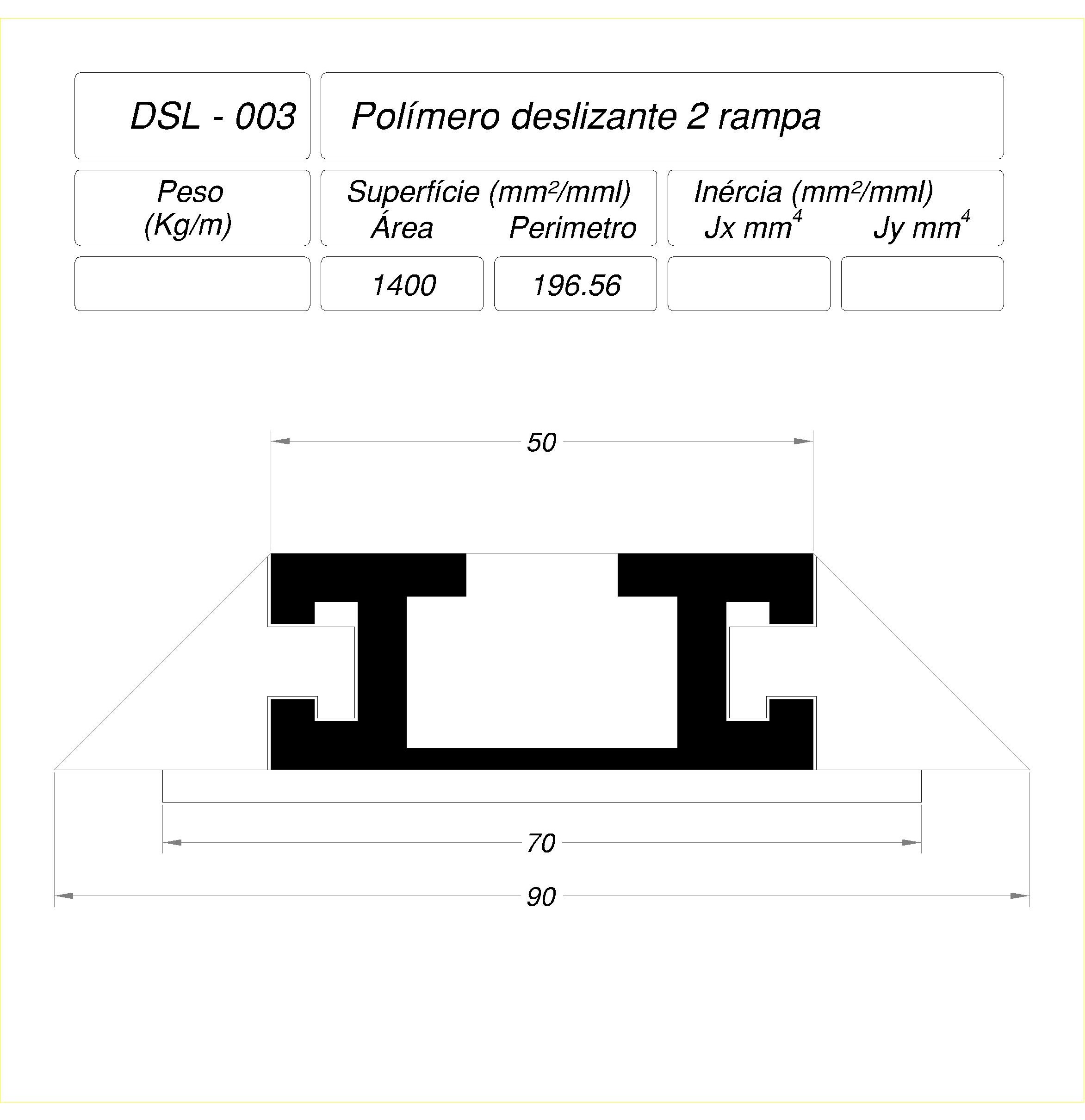 Desenho técnico cotado — DSL-003