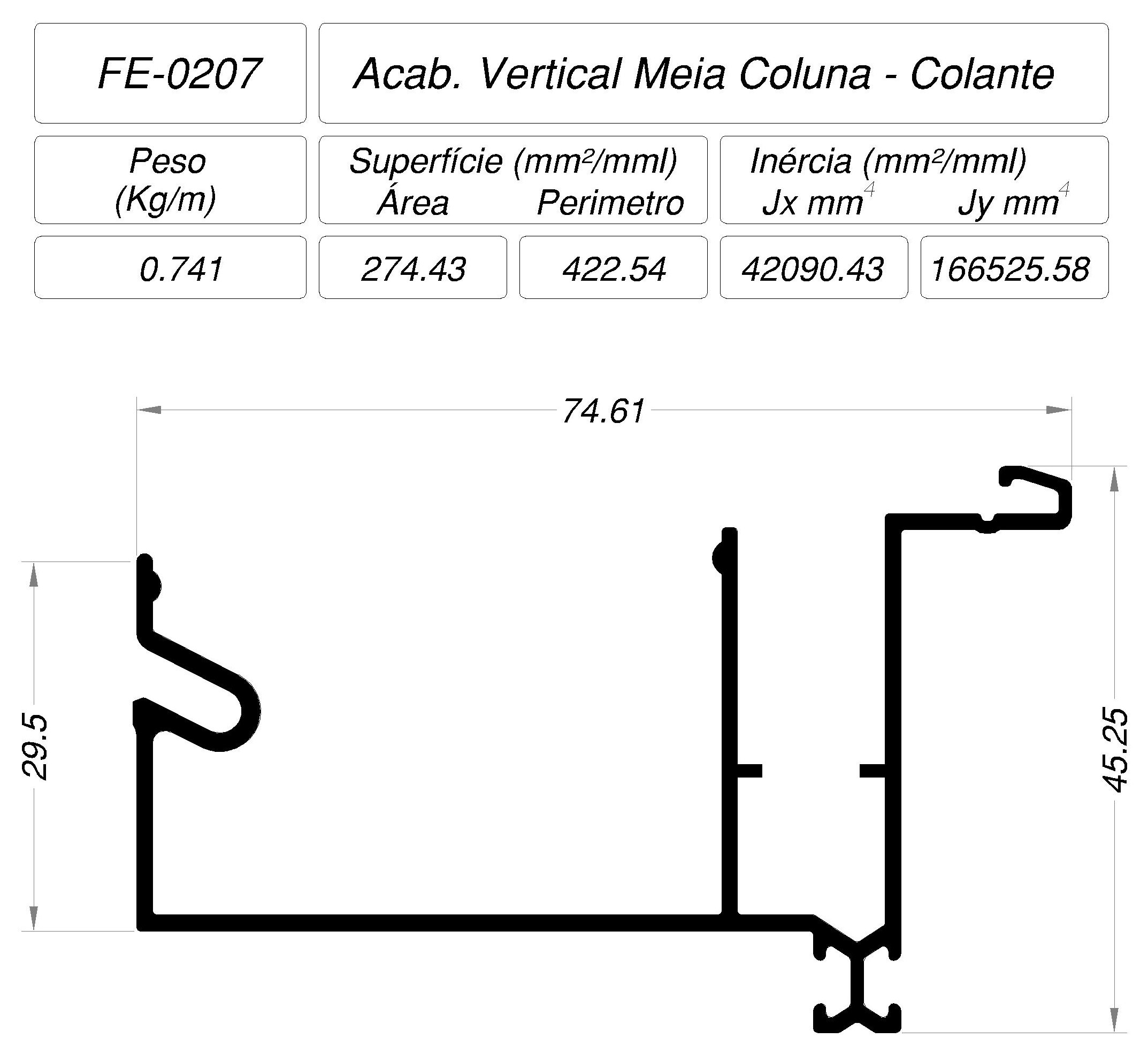 Desenho técnico cotado — FE-0207