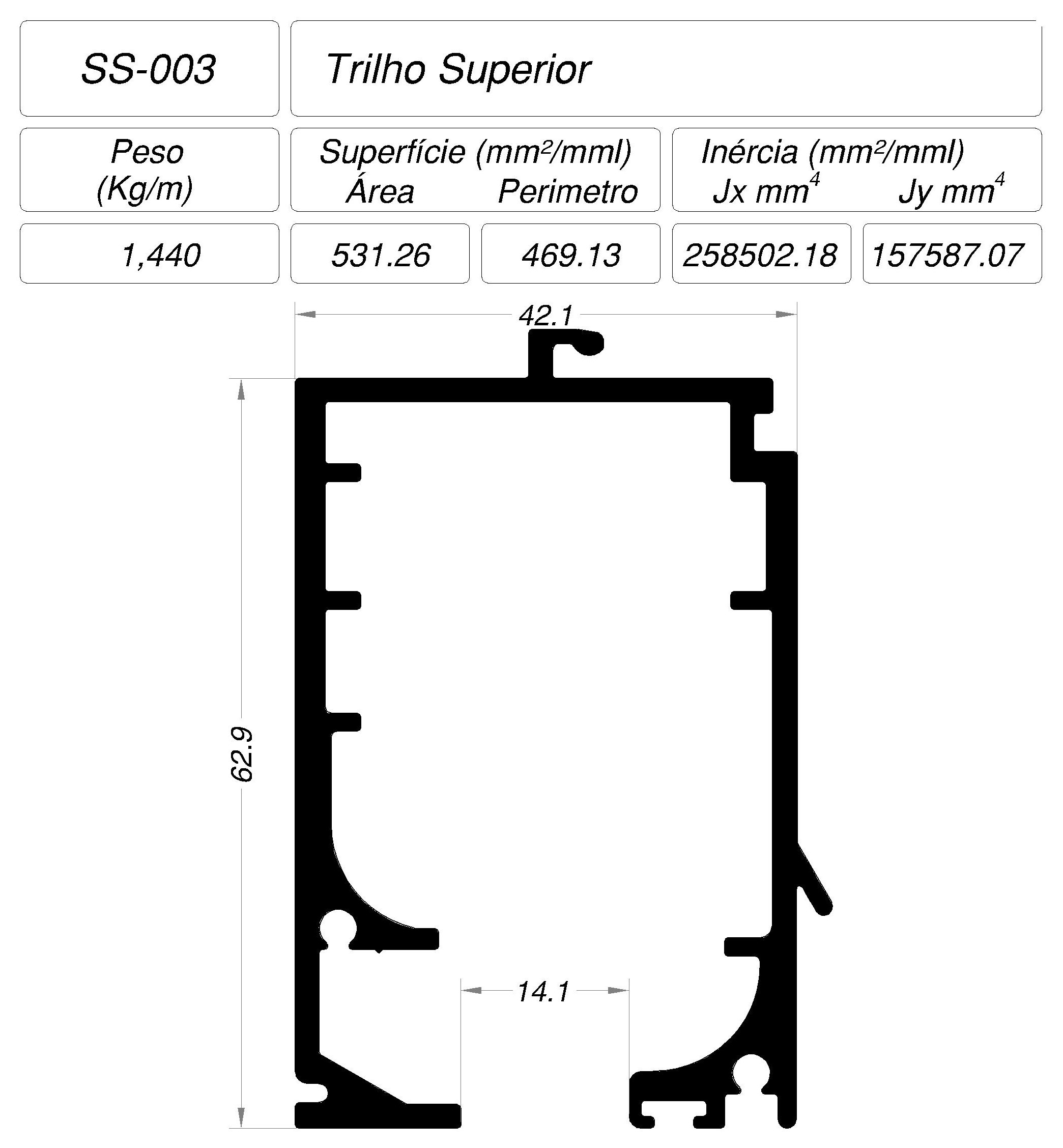 Desenho técnico cotado — SS-003