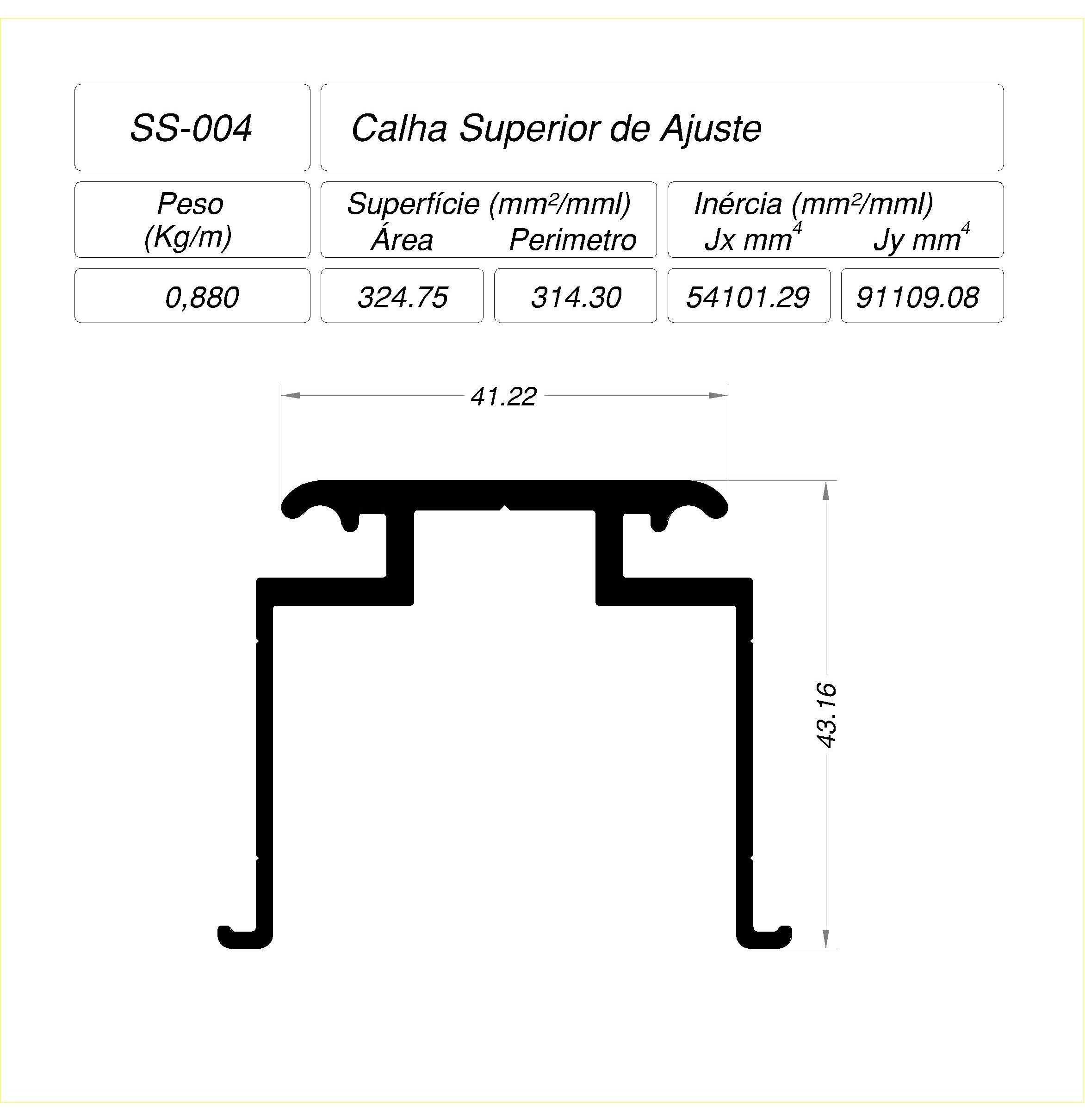 Desenho técnico cotado — SS-004