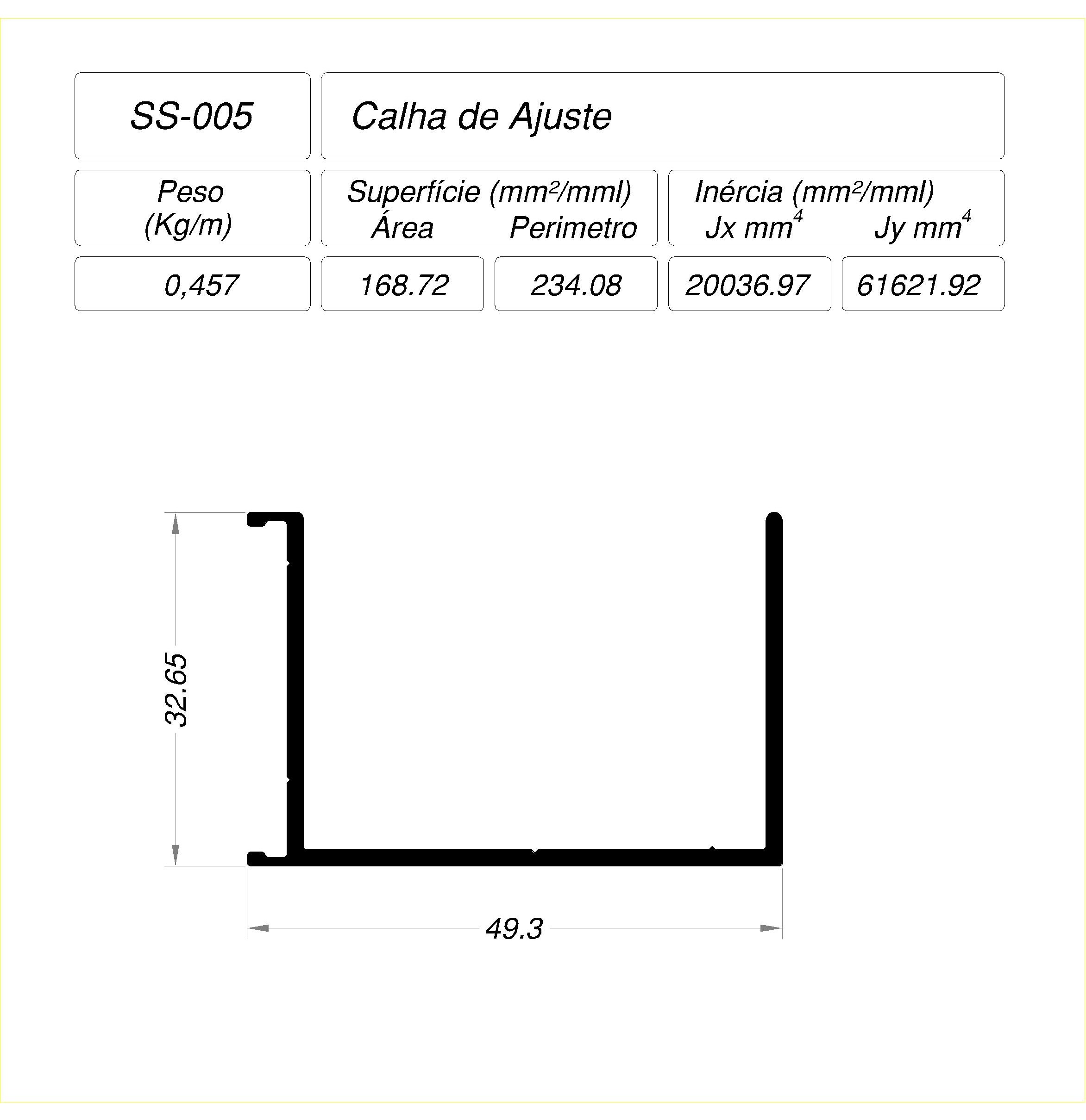 Desenho técnico cotado — SS-005