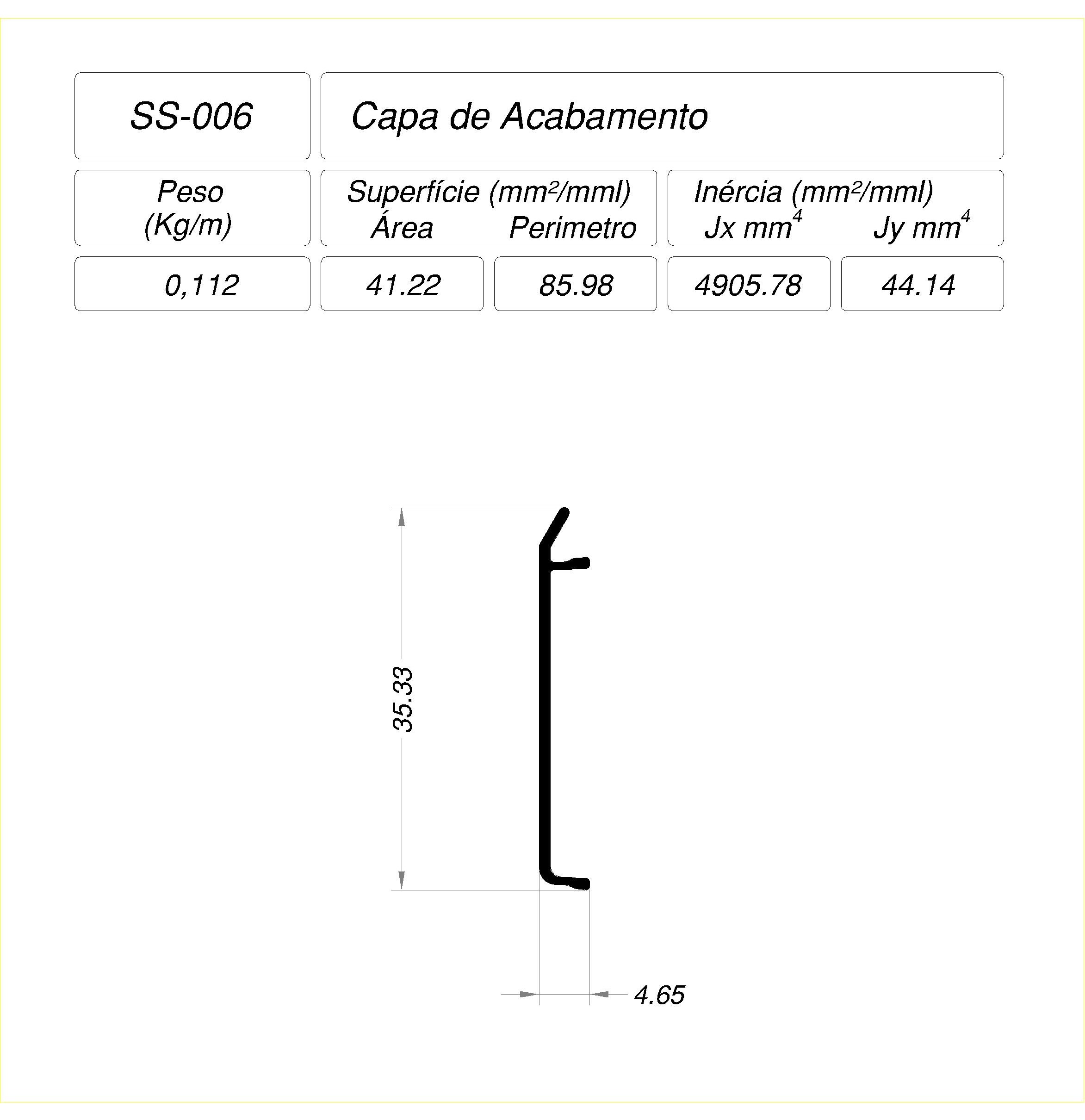 Desenho técnico cotado — SS-006
