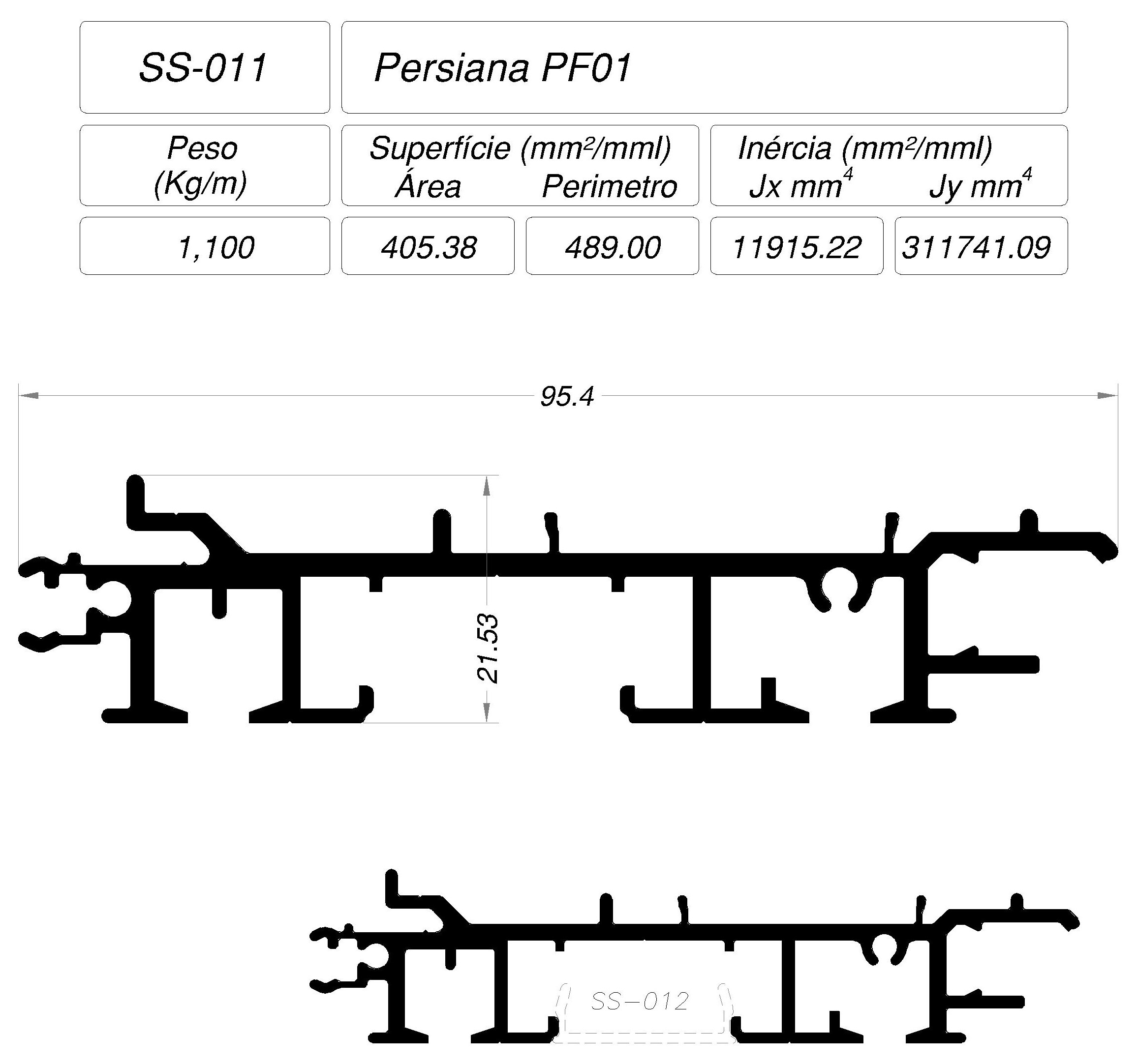 Desenho técnico cotado — SS-011