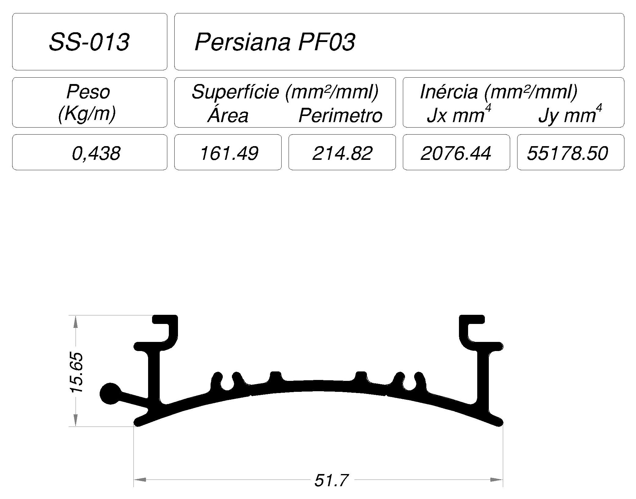Desenho técnico cotado — SS-013