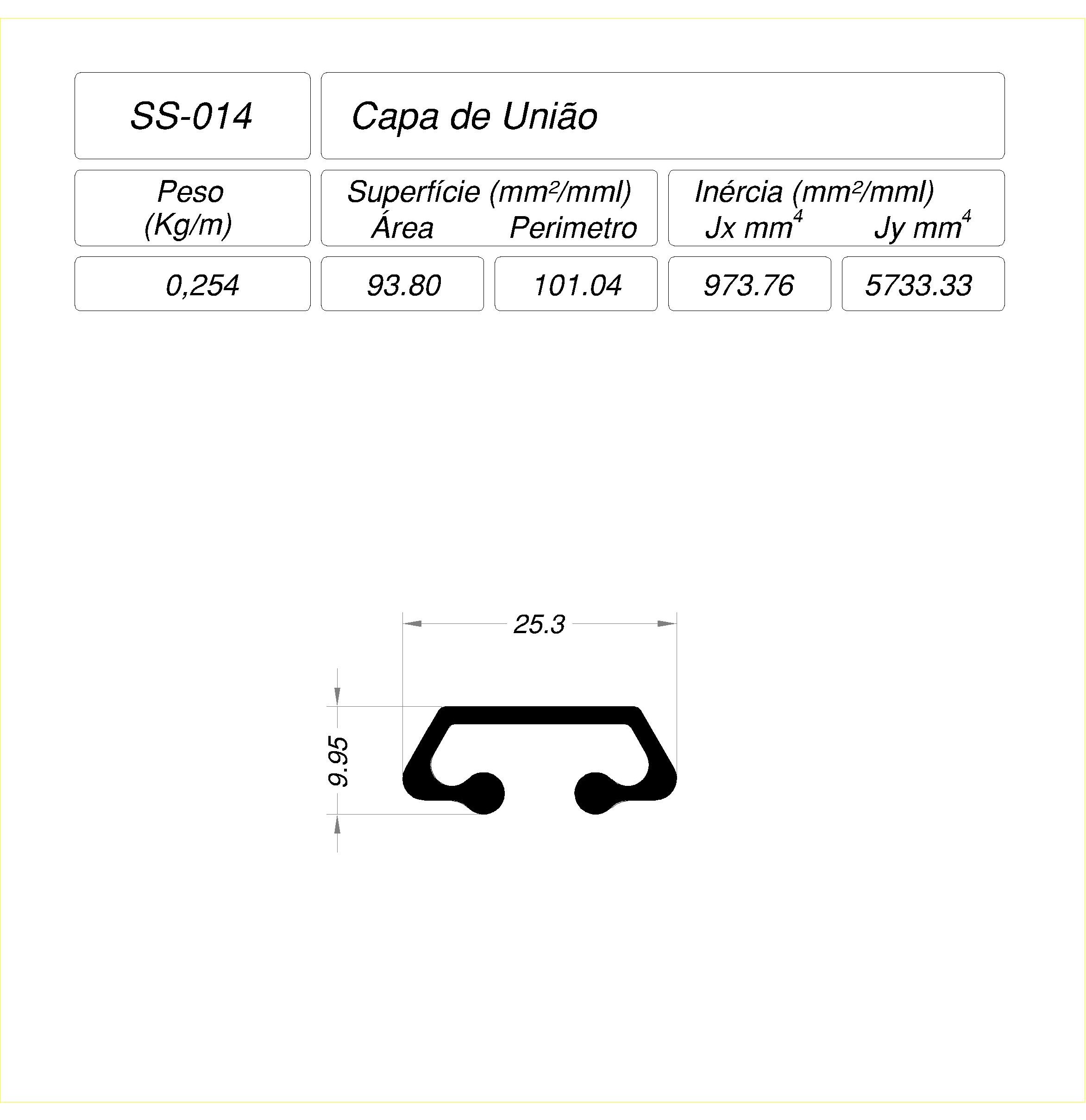 Desenho técnico cotado — SS-014