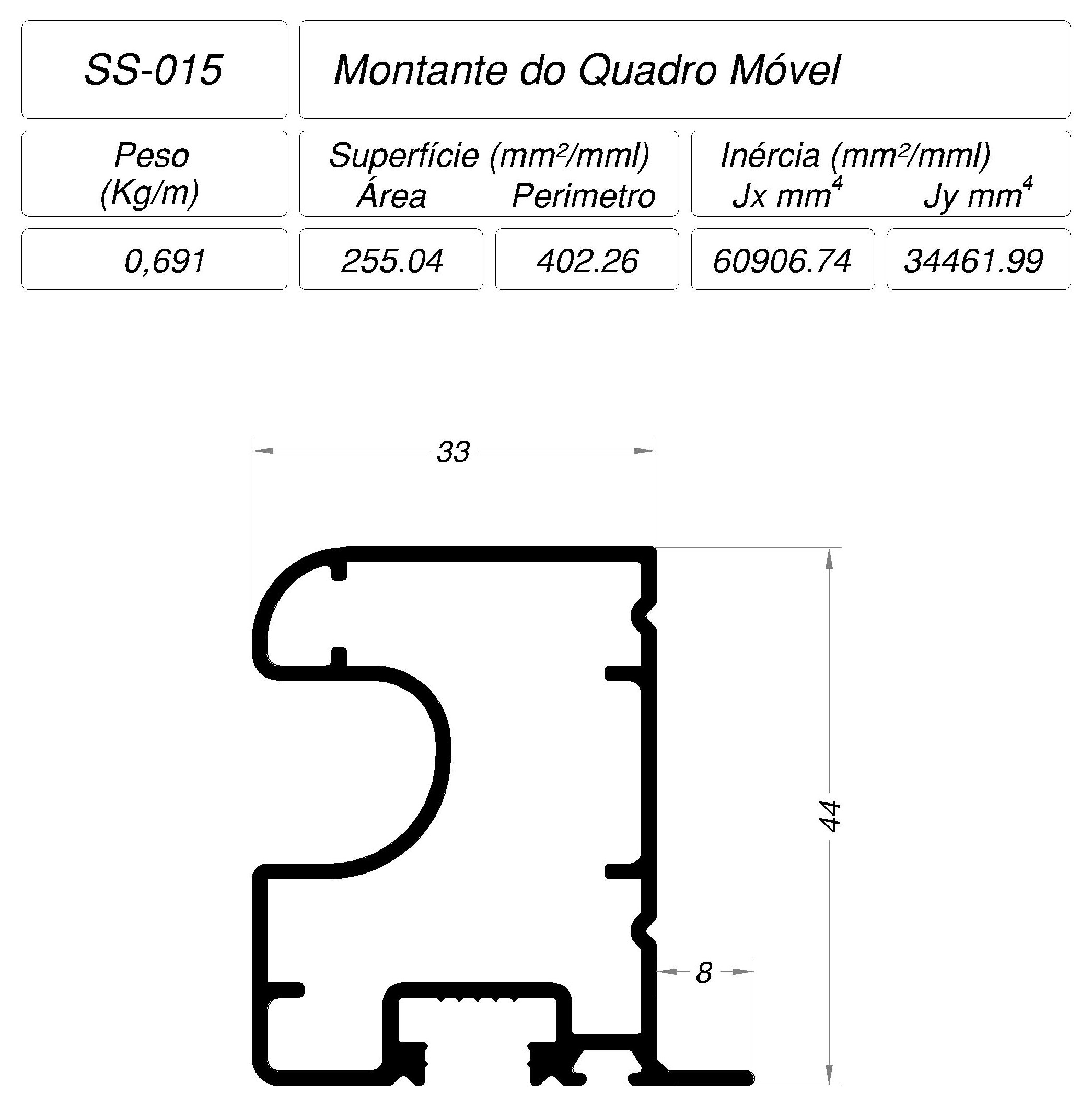 Desenho técnico cotado — SS-015