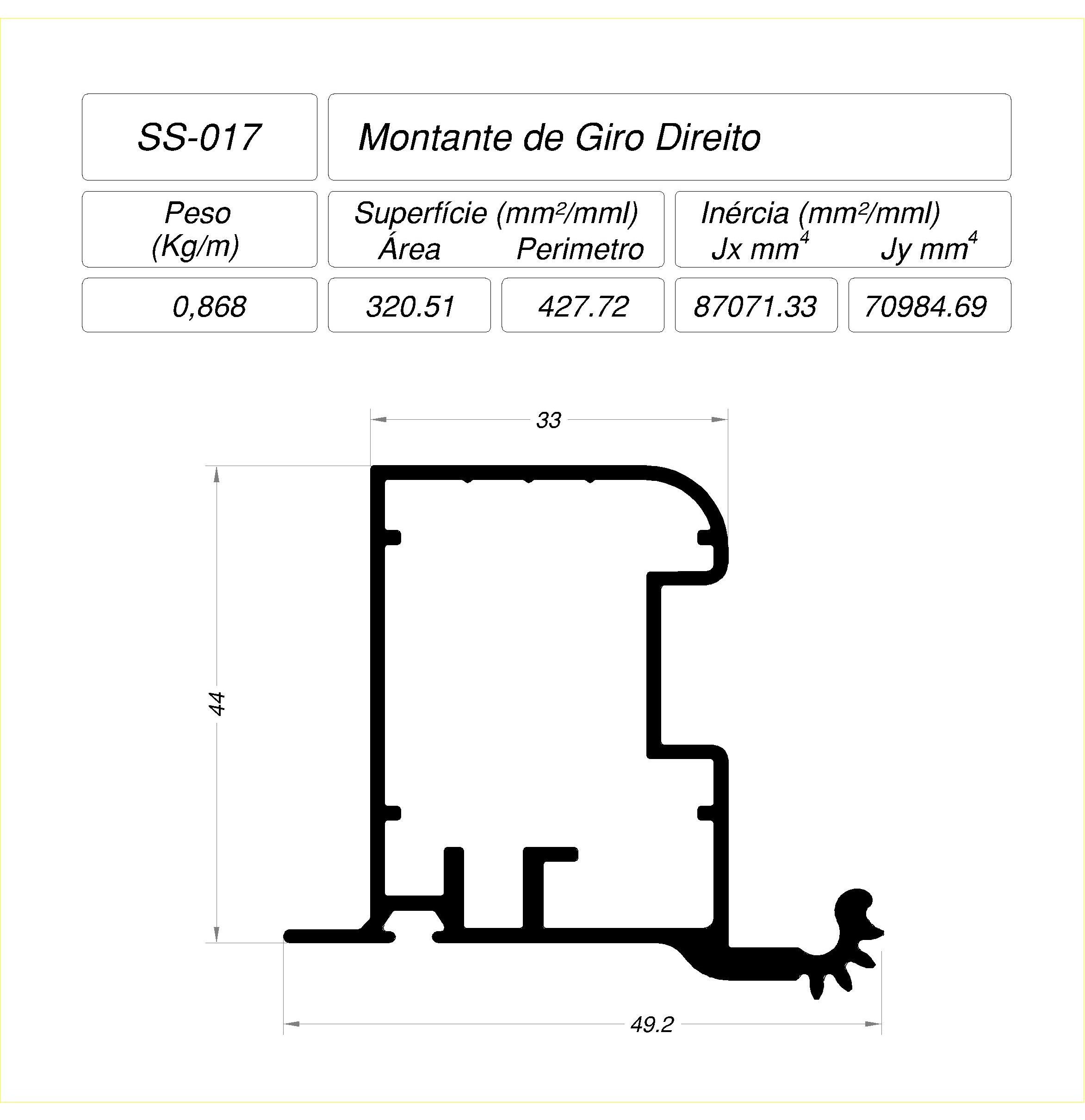 Desenho técnico cotado — SS-017