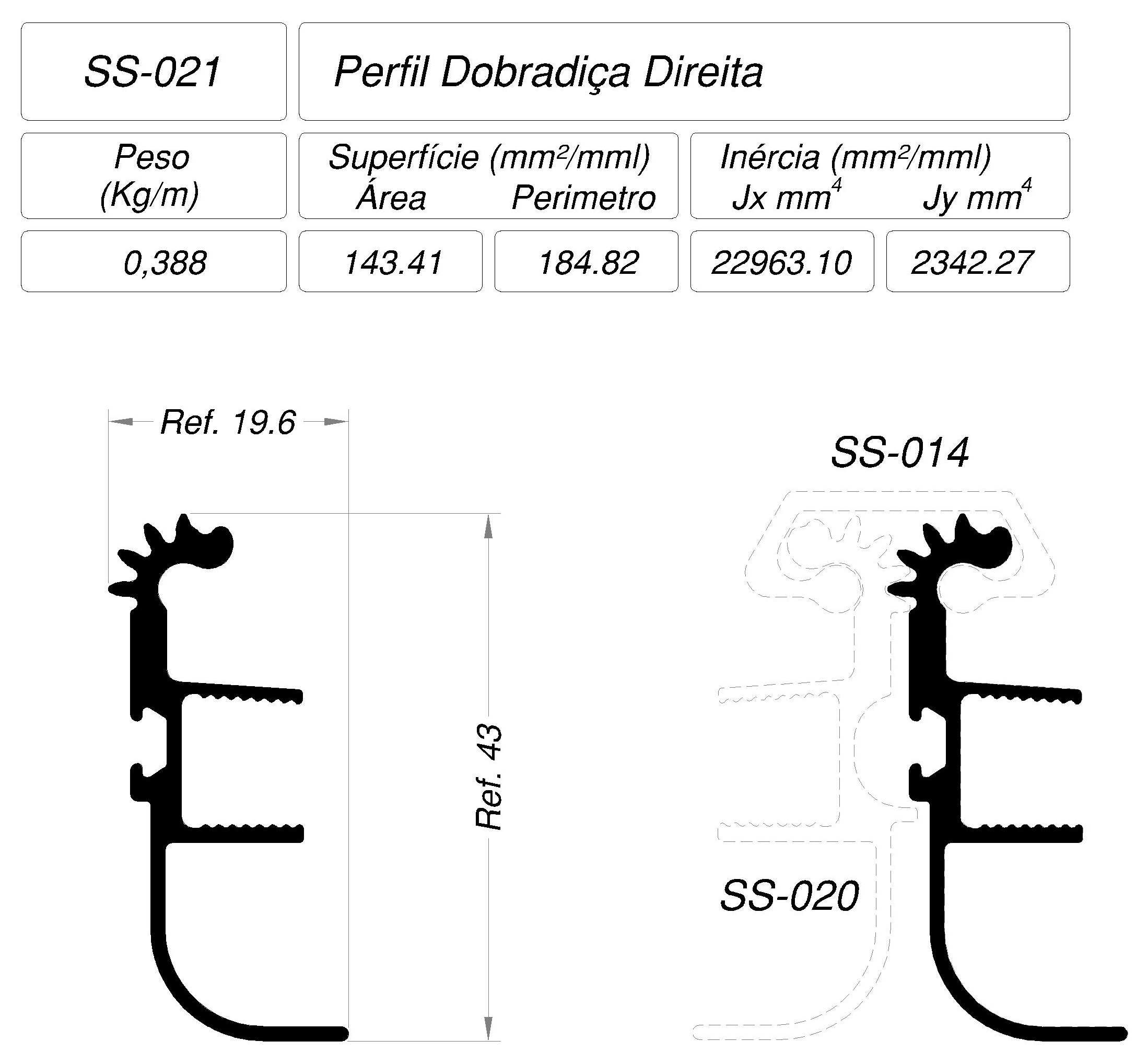 Desenho técnico cotado — SS-021