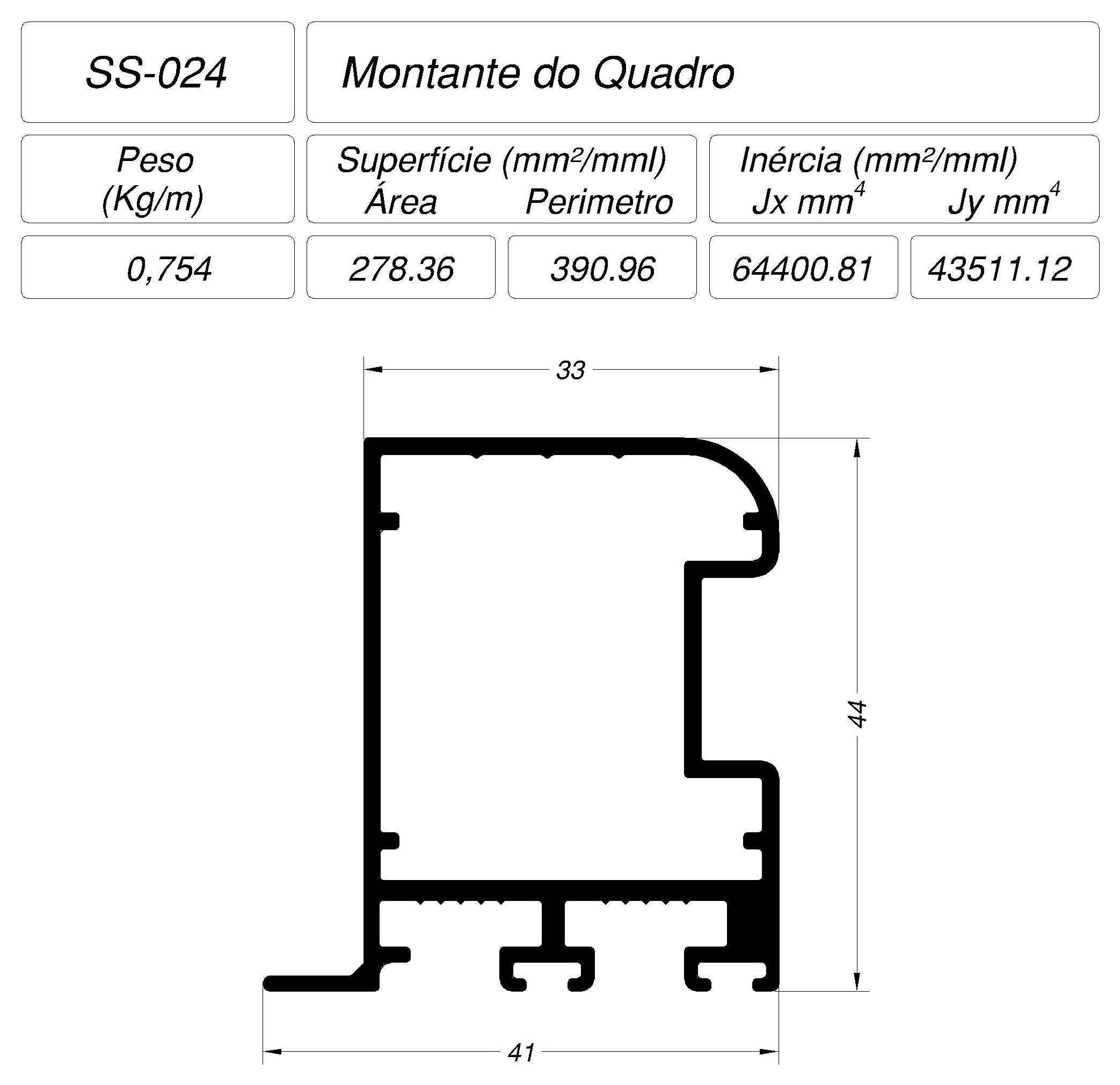 Desenho técnico cotado — SS-024