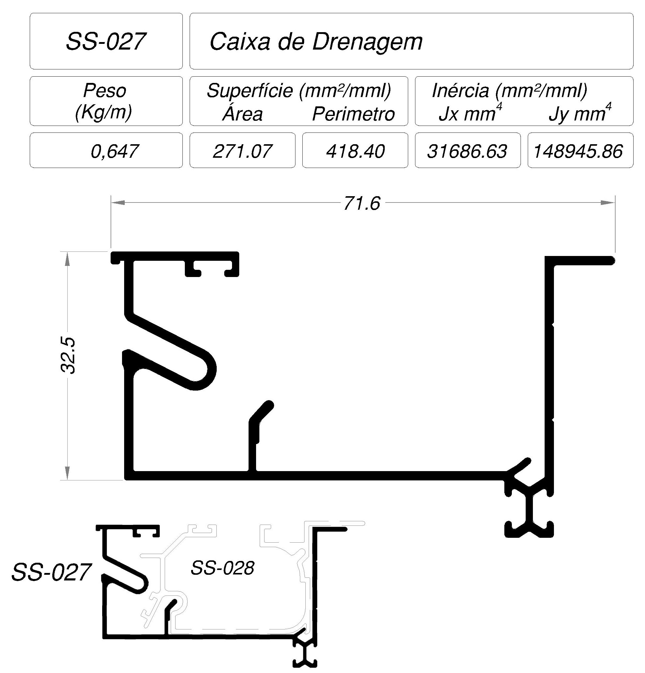 Desenho técnico cotado — SS-027