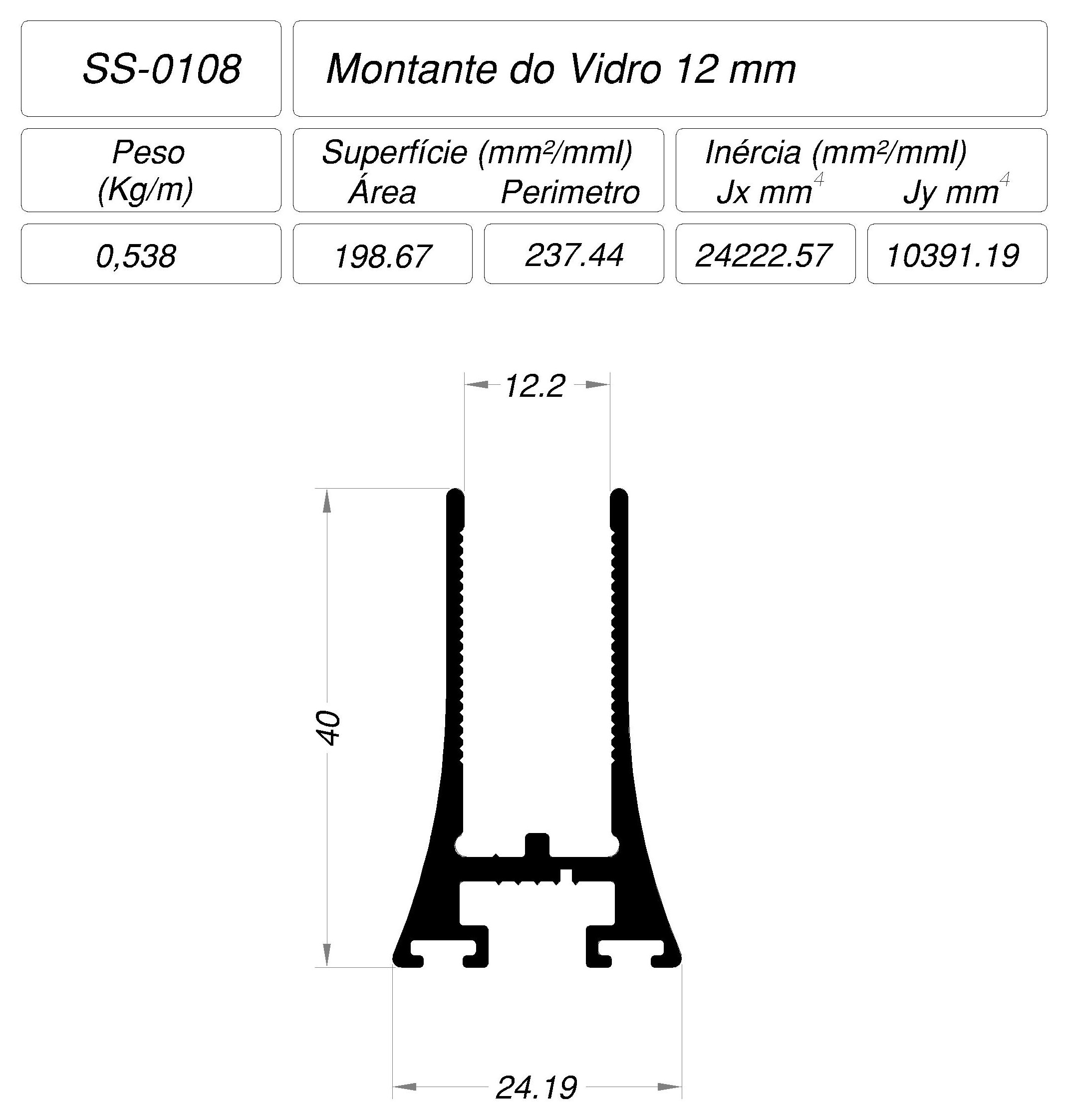 Desenho técnico cotado — SS-108
